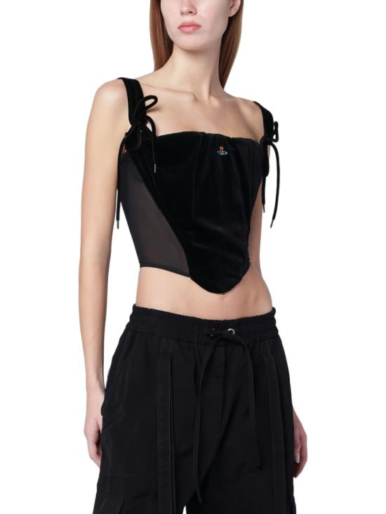 25FW 비비안웨스트우드 민소매 티셔츠 15030047 W00WX N401 Black - VIVIENNE WESTWOOD