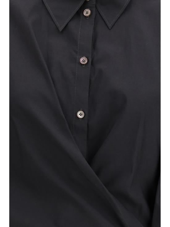 26SS 르메르 스트레이트 칼라 트위스트 셔츠 SH1141LF1500 BK998 BLACK - LEMAIRE