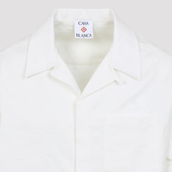 26SS 카사블랑카 긴팔 셔츠 MSP26SH22801 WHITE MONOGRAM - CASABLANCA