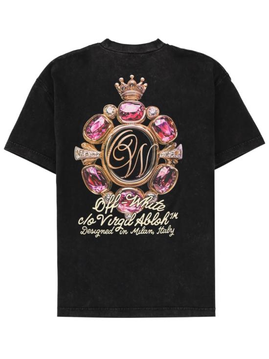 26SS 오프화이트 반팔 티셔츠 2AA089 S26JER008W028 BLACK - OFF WHITE