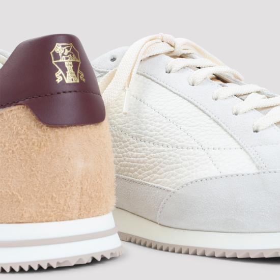 26SS 브루넬로 쿠치넬리 디어스킨 & 스웨이드 스니커즈 MZUKOKA348 CXM48 BIANCO - BRUNELLO CUCINELLI