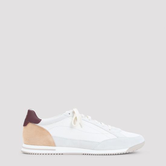 26SS 브루넬로 쿠치넬리 디어스킨 & 스웨이드 스니커즈 MZUKOKA348 CXM48 BIANCO