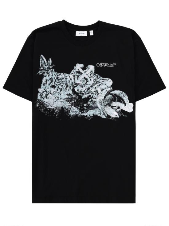 26SS 오프화이트 반팔 티셔츠 44MAA027 S26J006001 BLACK