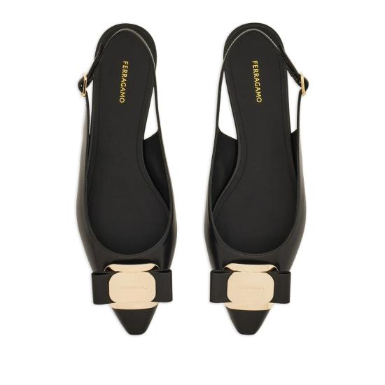 26SS 살바토레 페라가모 플랫 슈즈 01K914 0790605 1C NERO BLACK GOLD - SALVATORE FERRAGAMO