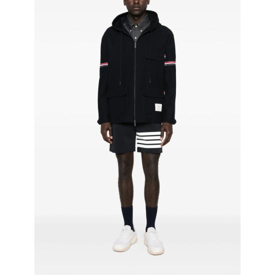 26SS 톰브라운 더블 페이스 테크 트윌 오버사이즈 암밴드 파카 MJT567A J0250 415 BLUE - THOM BROWNE