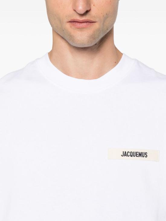 26SS 자크뮈스 그로그랭 로고 티셔츠 TSM00133AJ00226 100 White - JACQUEMUS