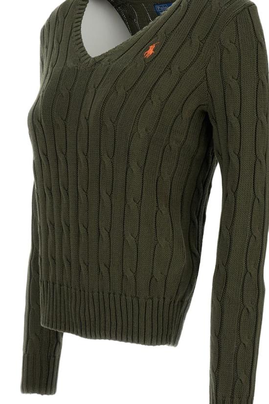 26SS 폴로 랄프로렌 포니로고 피마 코튼 케이블 니트 V넥 스웨터 211971870506HARVESTOLIVE Green - POLO RALPH LAUREN