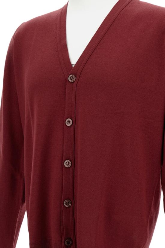 25FW 존스메들리 가디건 BURLEYWOOLFRED Burgundy - JOHN SMEDLEY