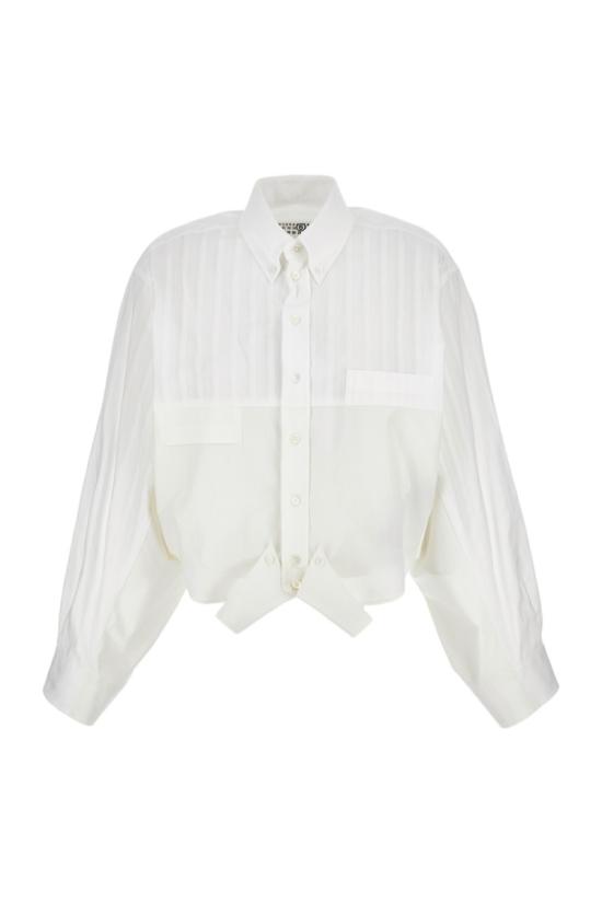 26SS MM6 메종마르지엘라 미러드 코튼 포플린 셔츠 S52DT0058MTN128961 White