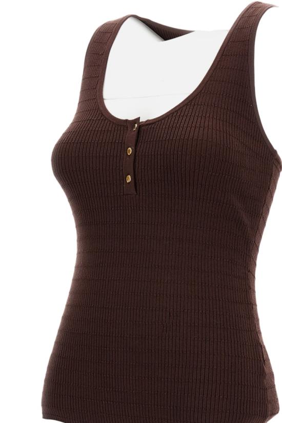 26SS 엘리자베타프랜치 민소매 티셔츠 TK75B61E2644 Brown - ELISABETTA FRANCHI