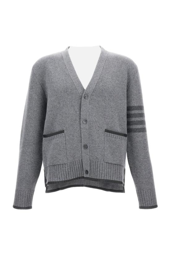 25FW 톰브라운 밀라노 스티치 메리노 울 4바 V넥 가디건 MKC608AY1029055 Grey