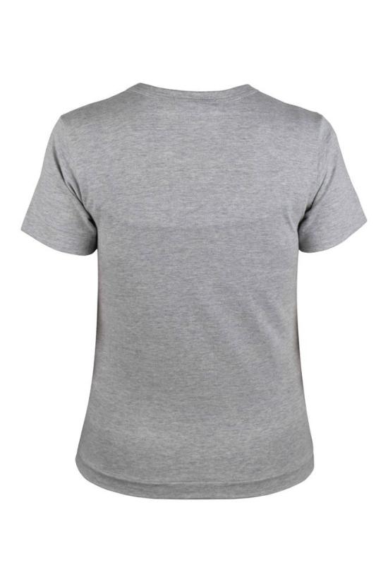  꼼데가르송 반팔 티셔츠 독특한 하트 엠블럼이 있는 회색 면 티셔츠 - COMME DES GARCONS