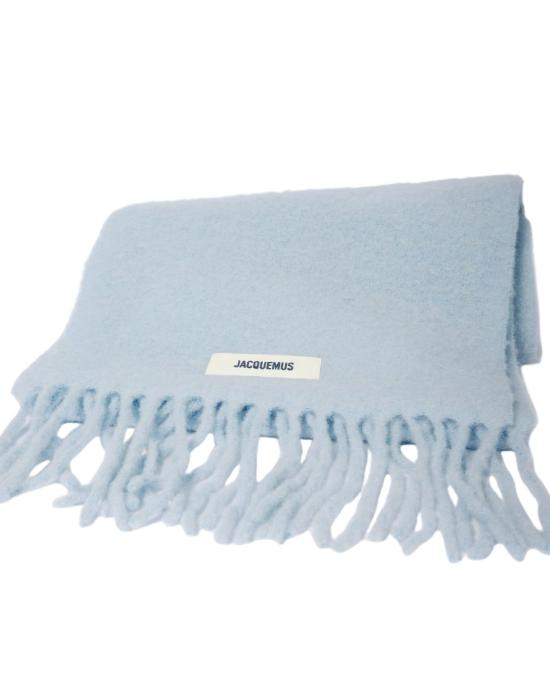 25FW 자크뮈스 프린지 울 스카프 ACU00572BOT4032635 Blue - JACQUEMUS