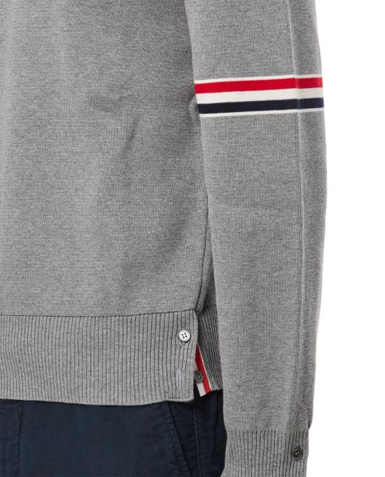  톰브라운 자카드 RWB 암밴드 니트 MKA326AY3001055 Grey - THOM BROWNE