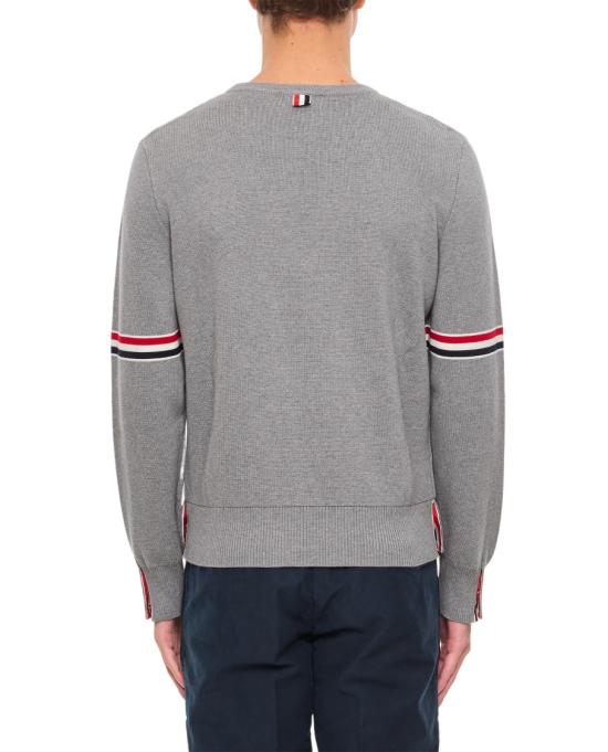  톰브라운 자카드 RWB 암밴드 니트 MKA326AY3001055 Grey - THOM BROWNE