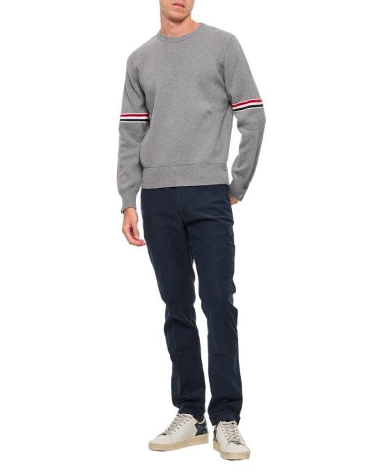  톰브라운 자카드 RWB 암밴드 니트 MKA326AY3001055 Grey - THOM BROWNE