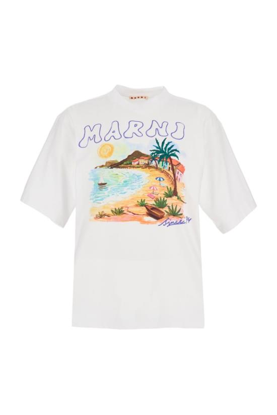 26SS 마르니 반팔 티셔츠 HUMU02234PUSCZ06PRW01 White