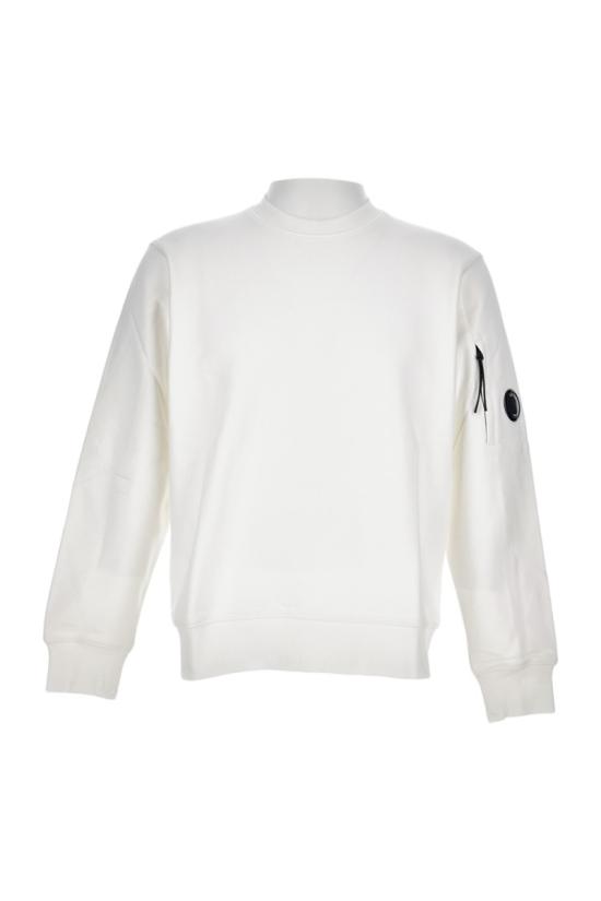  씨피 컴퍼니 다이애그널 레이즈드 플리스 스웨트셔츠 RCCMSS713A005086W103 White - C.P. COMPANY