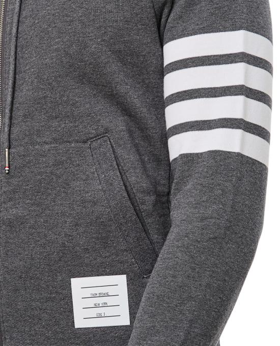  톰브라운 클래식 루프백 4바 풀 지퍼 후디 MJT022H00535025 Grey - THOM BROWNE