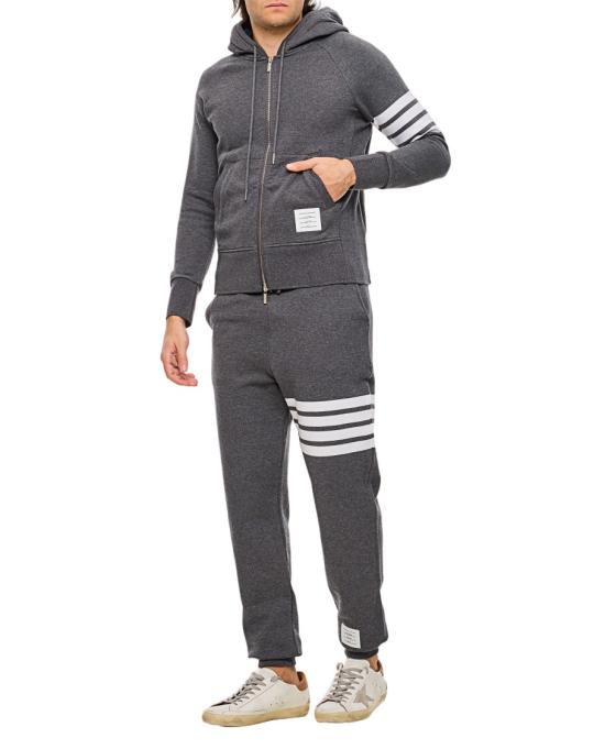  톰브라운 클래식 루프백 4바 풀 지퍼 후디 MJT022H00535025 Grey - THOM BROWNE