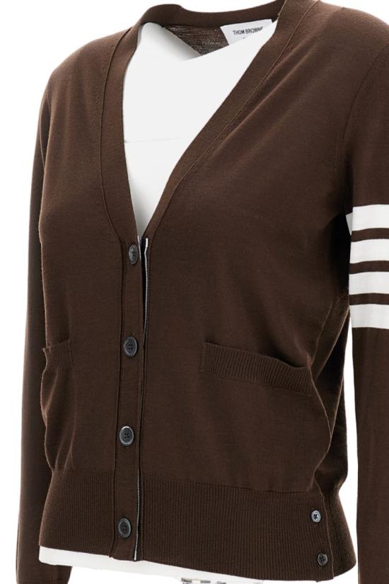 26SS 톰브라운 파인 메리노 울 4바 릴렉스 핏 가디건 FKC334AY1014208 Brown - THOM BROWNE