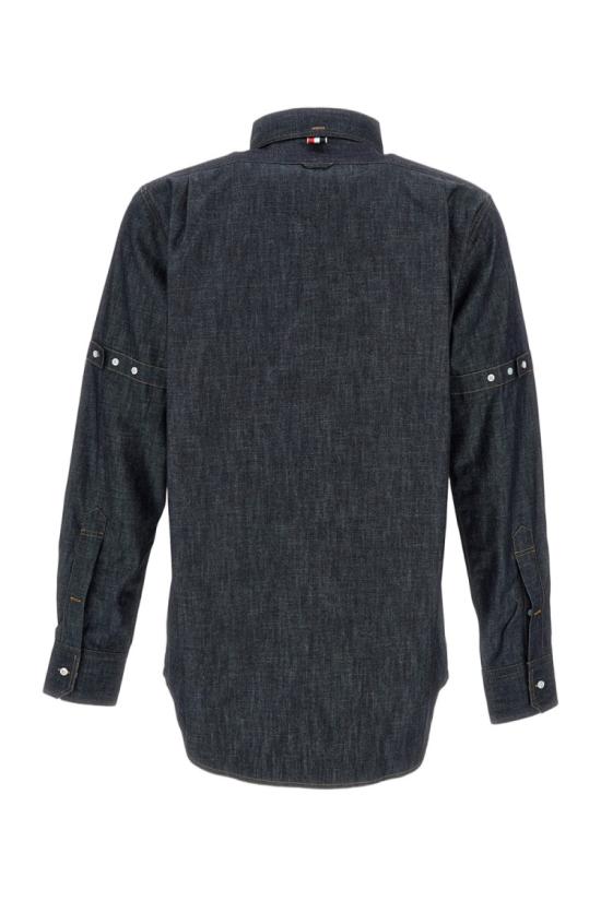 26SS 톰브라운 데님 암밴드 셔츠 MWL435SF1105415 Blue - THOM BROWNE