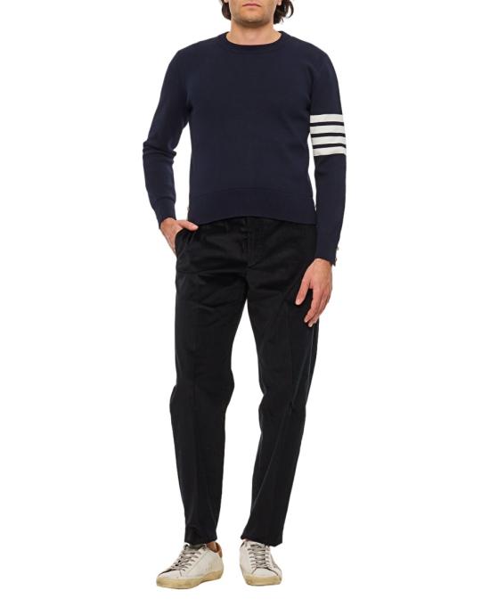  톰브라운 코튼 크레이프 4바 풀오버 MKA202A00219415 Blue - THOM BROWNE