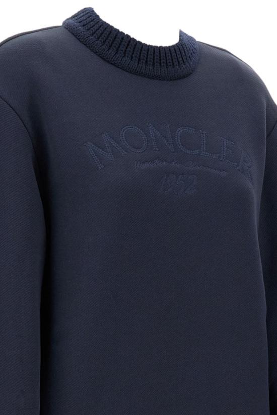 25FW 몽클레어 자수 로고 스웨트셔츠 8G0000189B0Q778 Blue - MONCLER