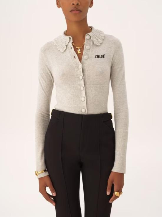 26SS 끌로에 긴팔 티셔츠 CH26SMC03530 00N Grey - CHLOE