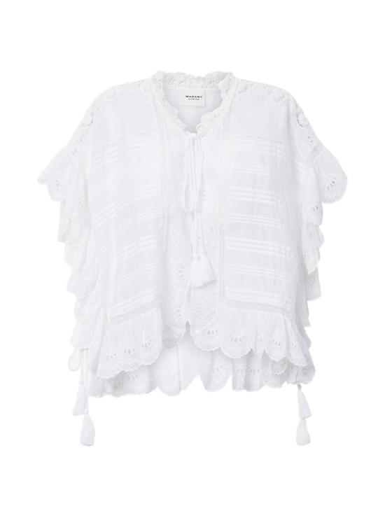 26SS 이자벨마랑에뚜왈 긴팔 티셔츠 HT0768FA D1J05E20WH White