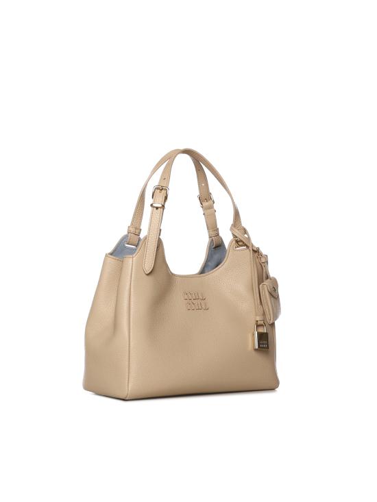 26SS 미우미우 레더 숄더백 5BA304 2IFLF05C2 Travertine - MIU MIU