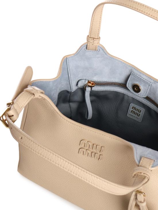 26SS 미우미우 레더 숄더백 5BA304 2IFLF05C2 Travertine - MIU MIU