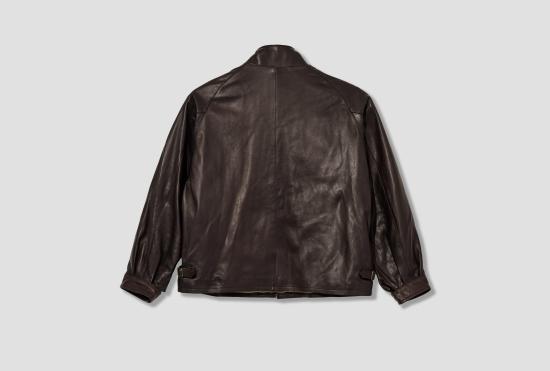 26SS 아프레쎄 가죽 자켓 가죽 드라이빙 재킷 26SAP-01-02 브라운 - A.PRESSE