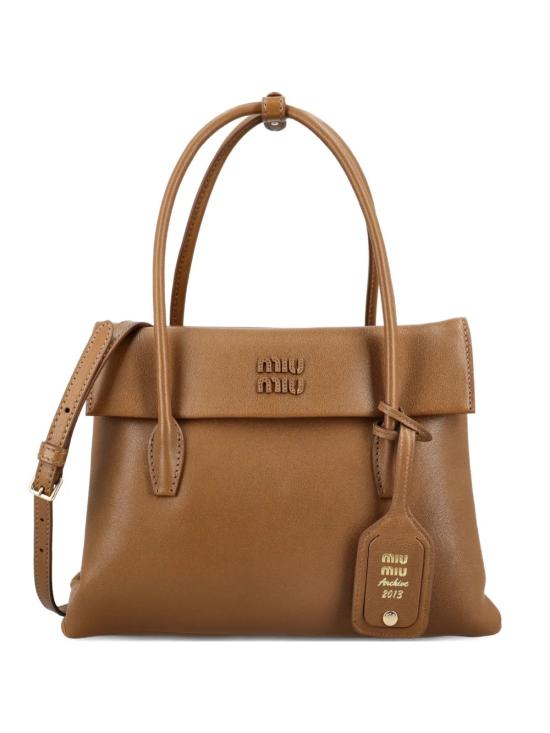 26SS 미우미우 솔리테어 레더 백 5BA302 2IFPF0039 Brown