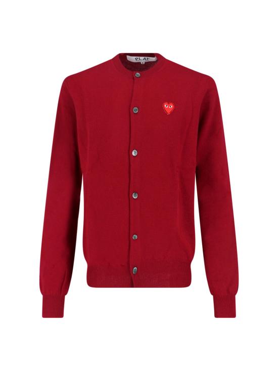 25FW 꼼데가르송 플레이 레드 하트 x 라인스톤 라운드 넥 가디건 AX N802 051 4 Red