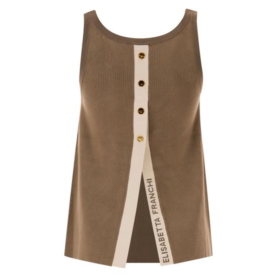 26SS 엘리자베타프랜치 민소매 티셔츠 TK72S61E2 CAMEL - ELISABETTA FRANCHI