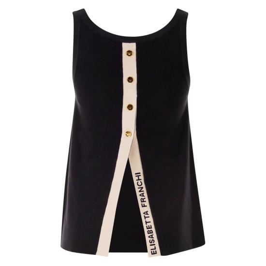 26SS 엘리자베타프랜치 민소매 티셔츠 TK72S61E2 BLACK BUTTER - ELISABETTA FRANCHI