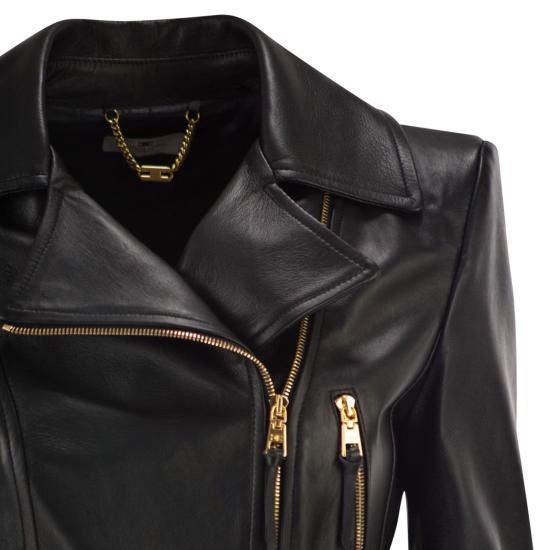 26SS 엘리자베타프랜치 가죽 자켓 GD57Z61E2 BLACK - ELISABETTA FRANCHI