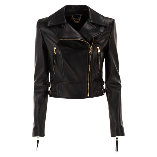 26SS 엘리자베타프랜치 가죽 자켓 GD57Z61E2 BLACK