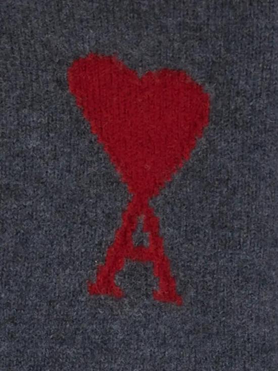 26SS 아미 빅 하트 울 크루넥 스웨터 UKS838 018 084 Grey - AMI