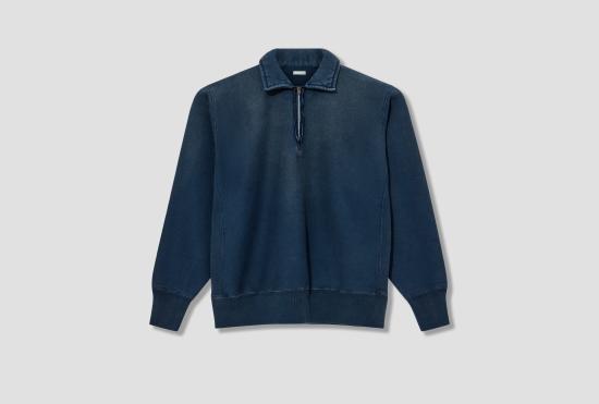 26SS 아프레쎄 긴팔 티셔츠 빈티지 하프 집업 스웨트셔츠 26SAP-05-12 블루