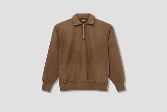 26SS 아프레쎄 긴팔 티셔츠 빈티지 하프 집업 스웨트셔츠 26SAP-05-12 브라운