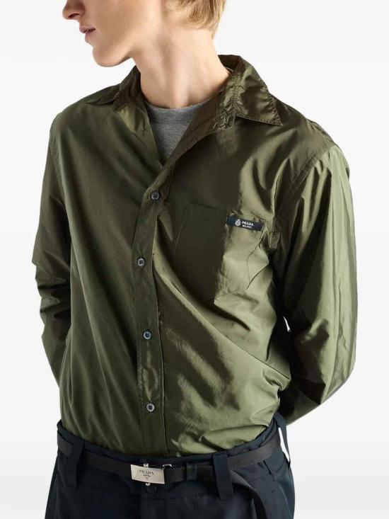 26SS 프라다 긴팔 셔츠 SC834 1WQ9 S OOO F0161 MILITARY GREEN DOM - PRADA