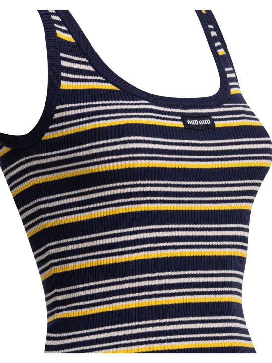 26SS 미우미우 민소매 티셔츠 MMV3411848F0008 S OOO Blue - MIU MIU