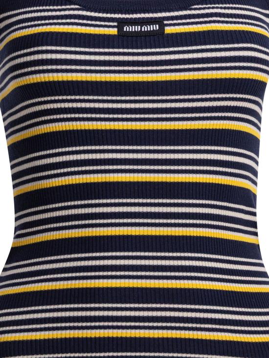 26SS 미우미우 민소매 티셔츠 MMV3411848F0008 S OOO Blue - MIU MIU