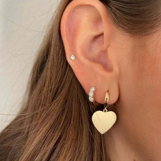  샤일리 로즈 이어링 3 다이아몬드 허기