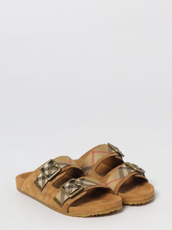 26SS 버버리 체크 스웨이드 어친 샌들 8121958 Brown - BURBERRY