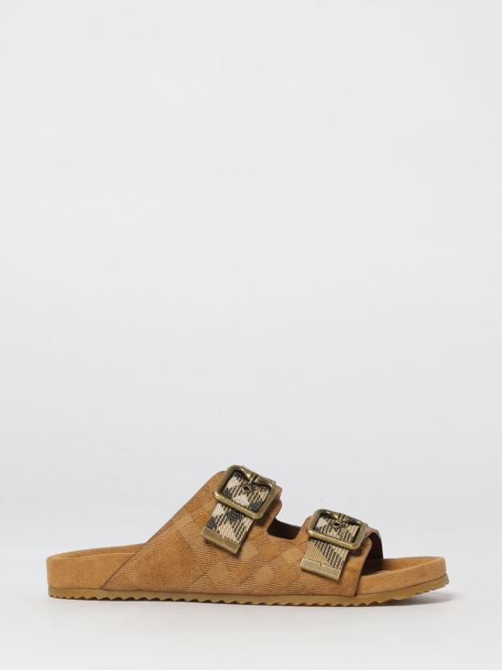 26SS 버버리 체크 스웨이드 어친 샌들 8121958 Brown