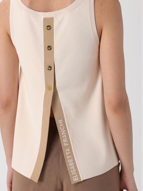 26SS 엘리자베타프랜치 민소매 티셔츠 TK72S61E2 U69 Butter - ELISABETTA FRANCHI