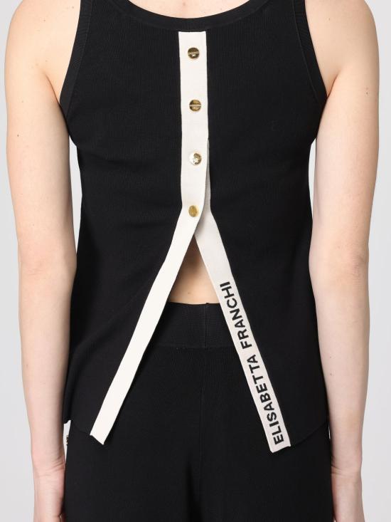 26SS 엘리자베타프랜치 민소매 티셔츠 TK72S61E2 685 Black - ELISABETTA FRANCHI